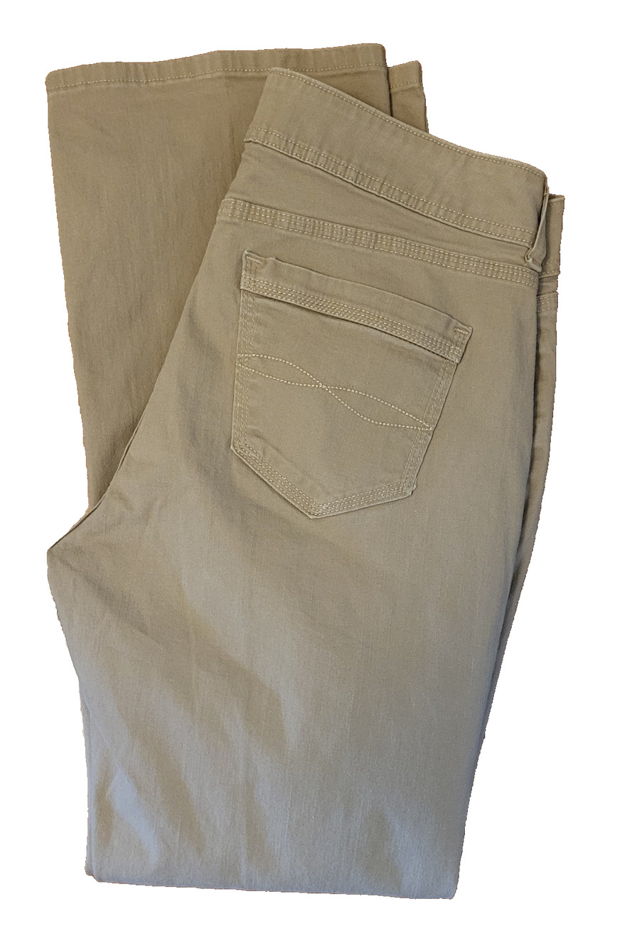 Riders By Lee Womens Jeans Beige Size 14M Relaxed Straight Fit Cotton Blend